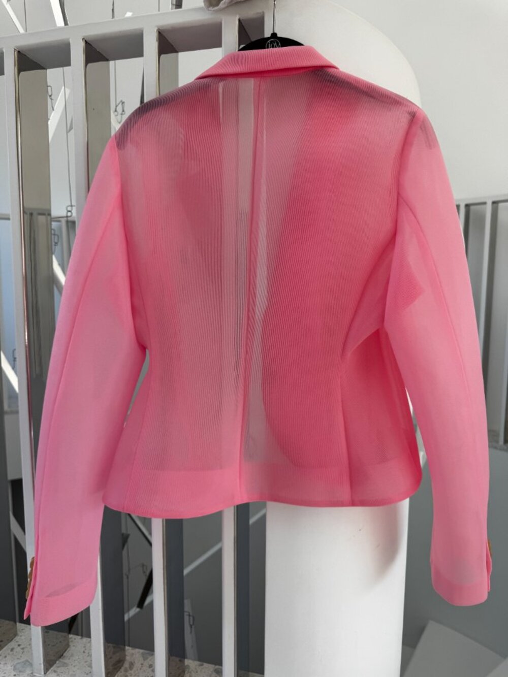 SS25 WALTER VAN BEIRENDONCK Pink Organza Blazer - Picture 2 of 7